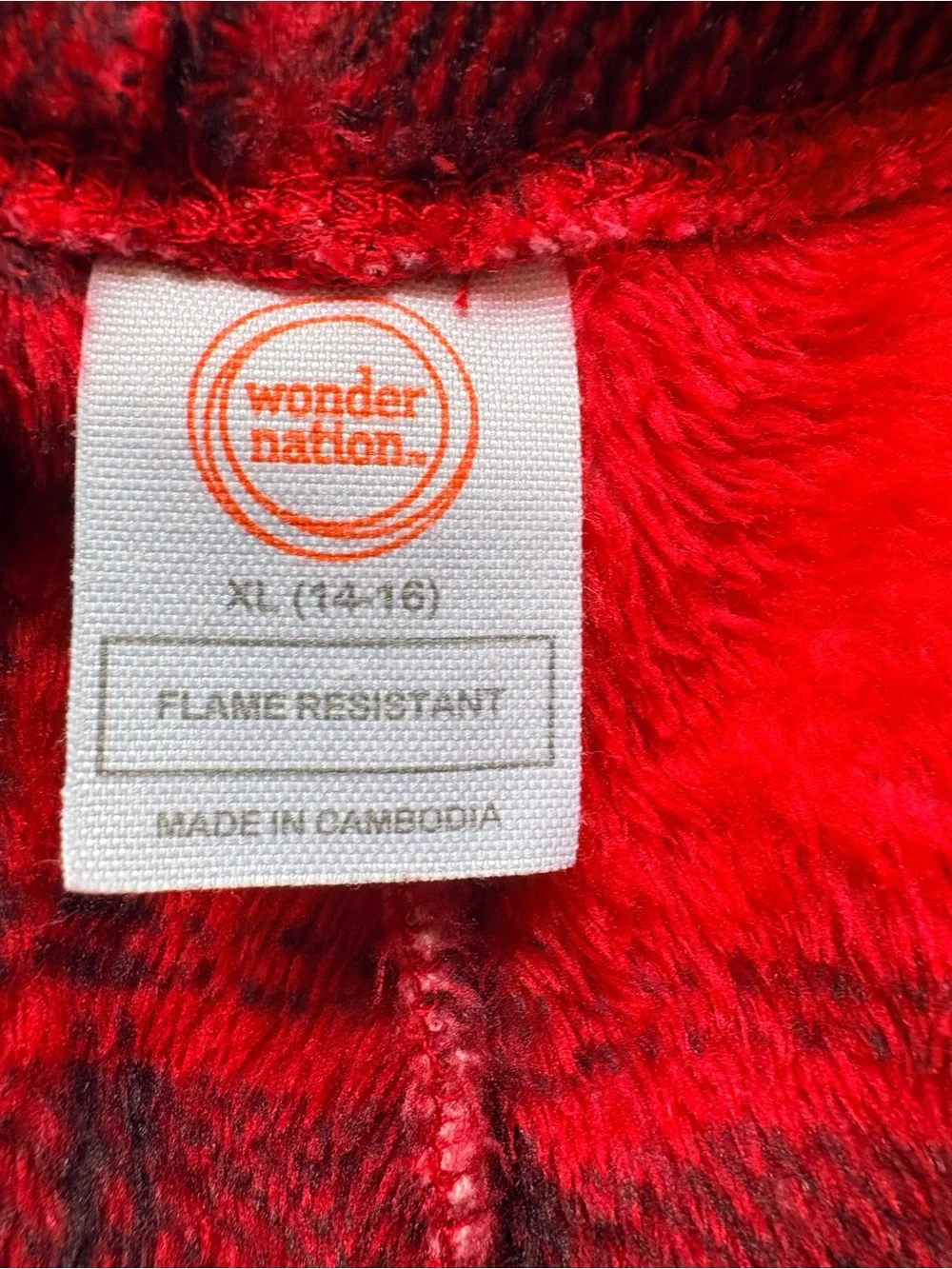 wonder nation Red and Black Plaid Fleece Pajama Bottoms